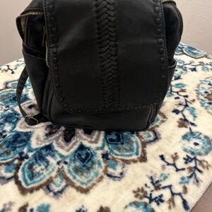 Black Leather Backpack